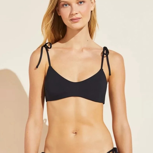 NWT Eberjey So Solid Dylan Black Bikini Top Size XS - Picture 1 of 9